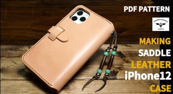 Выкройка кожаный чехол книжка на iPhone 12 (iPhone 12 case)