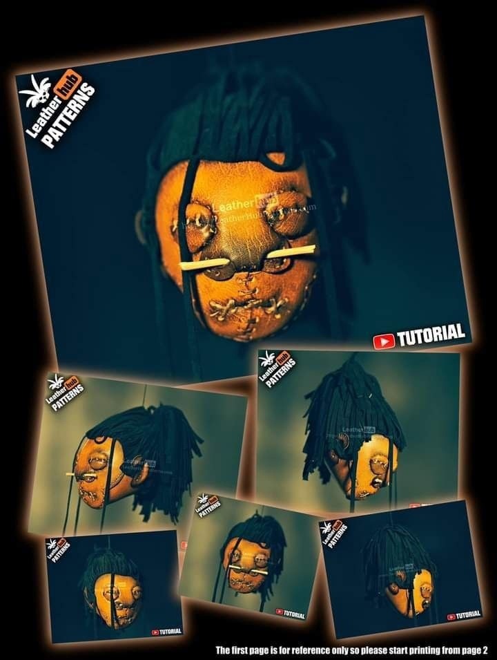 Выкройка небольшая кожаная игрушка голова Шракена (Shrunken Head) из мира Harry Potter