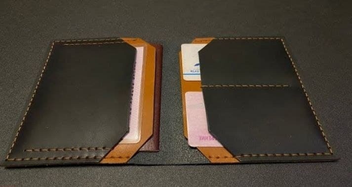 Выкройка небольшой кожаный кошелёк с отделением под паспорт