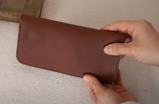 Выкройка тонкий кожаный стильный кошелёк лонгер