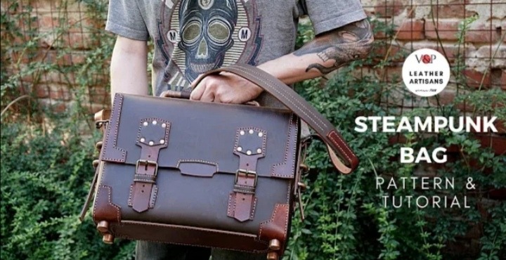 Выкройка кожаный мессенджер (портфель Briefcase) в стиле Steampunk